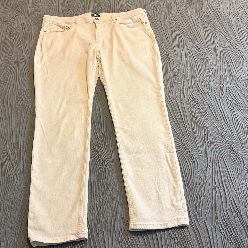 PAIGE Cream Denim Jeans